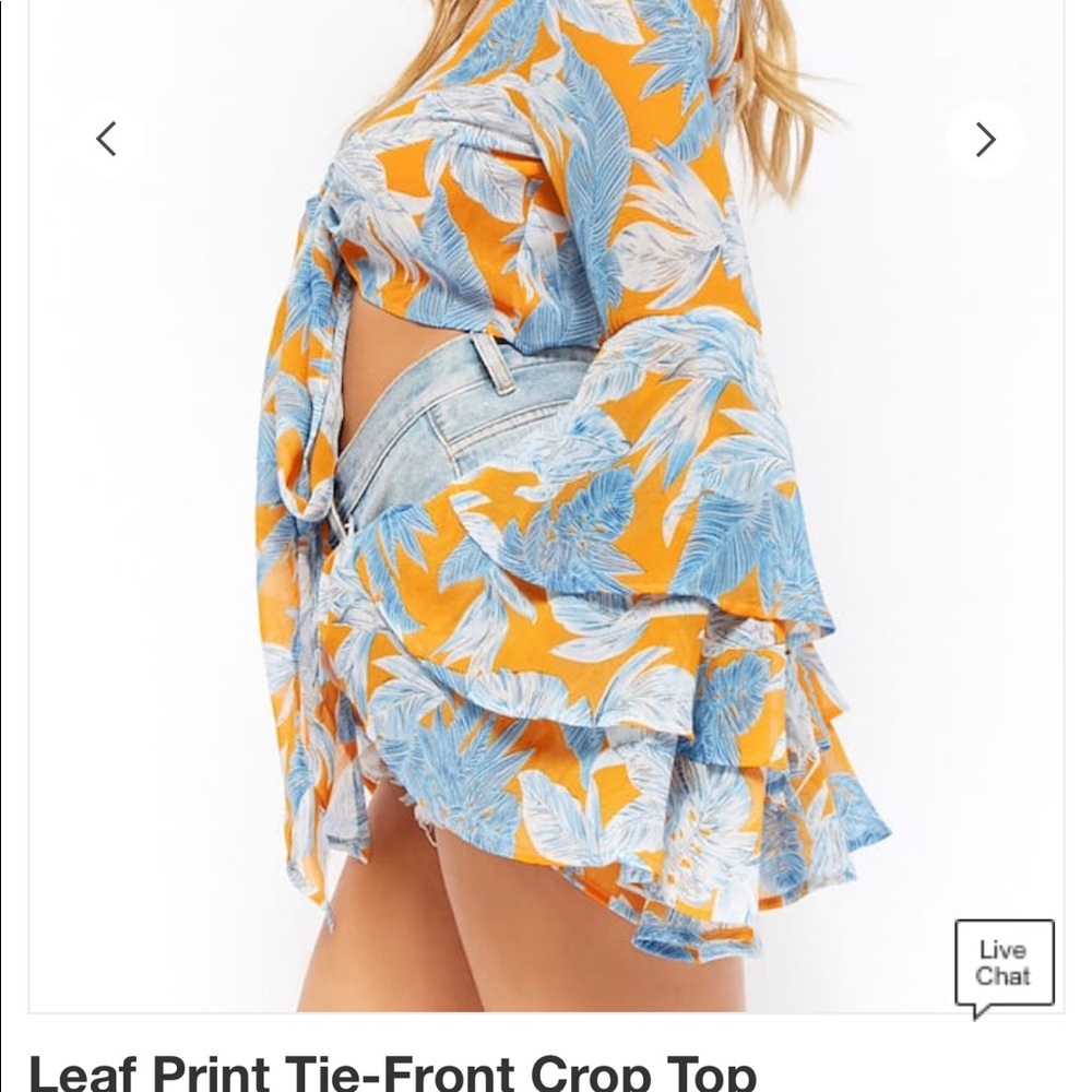 Crop Top W/ Bell Sleeves - Picture 2 of 5